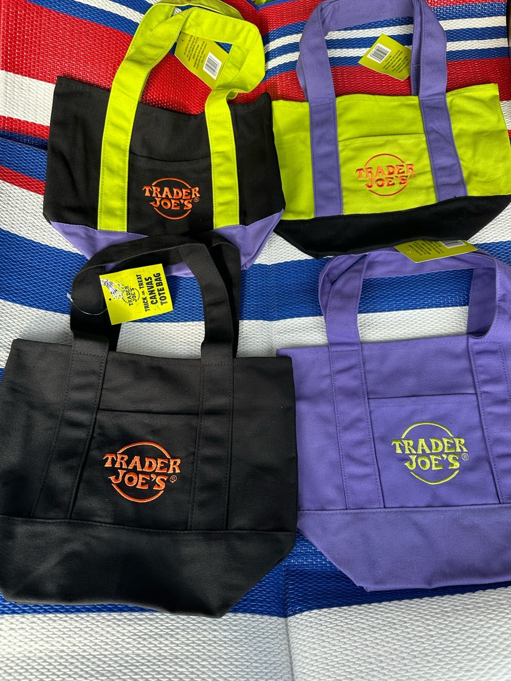 Lot of 4 Trader Joe’s Halloween Totes,New